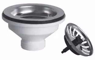 Piletta Moplen Con Tappo Scattino "Basket" - 1"1/2 per lavelli inox e sintetici
