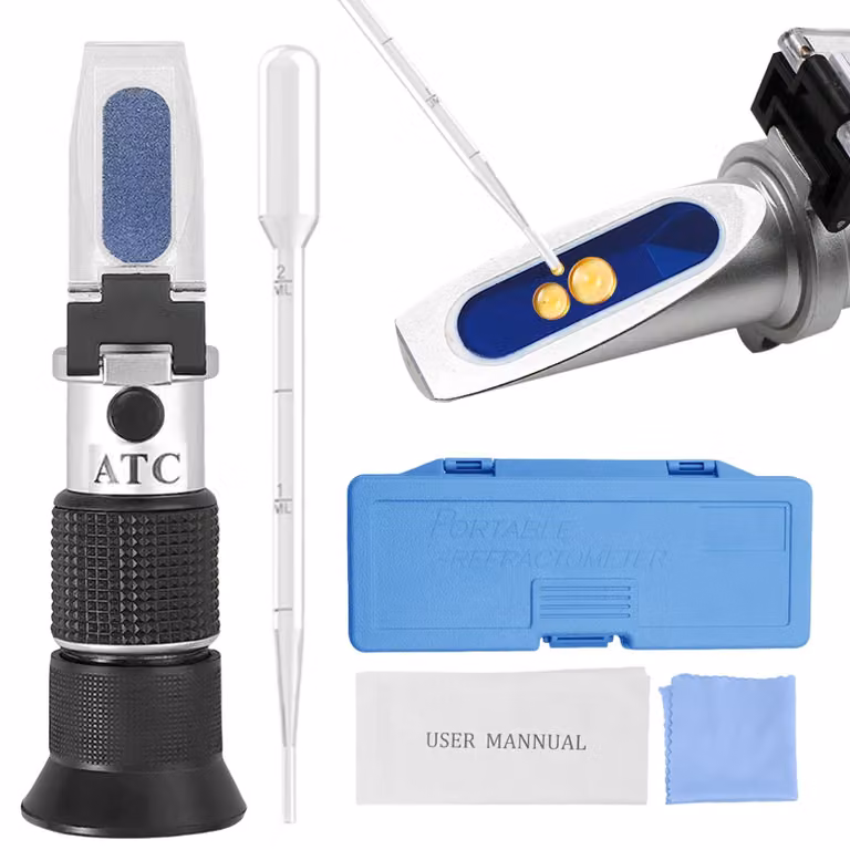 Rifrattometro portatile 4-in-1 per liquido refrigerante, antigelo e acido delle batterie