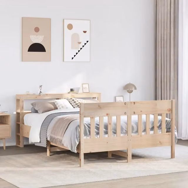 Letto senza Materasso 120x200 cm in Legno Massello di Pino