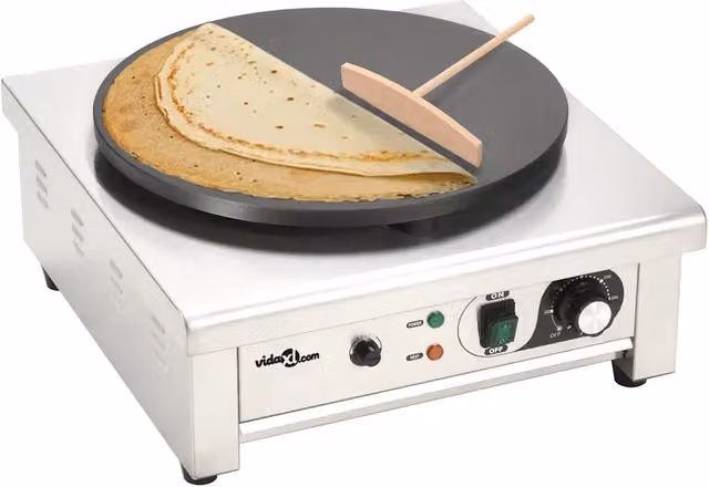 Piastra Elettrica per Crepes con Vassoio Estraibile 40 cm 3000 W