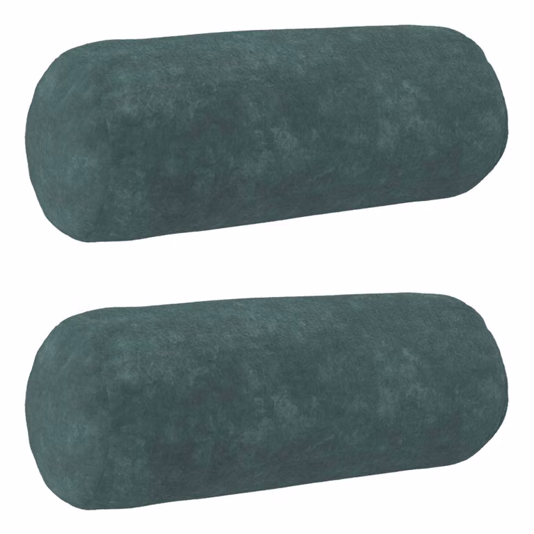 Set di 2 cuscini vidaXL HEERLEN in microfibra blu petrolio con rivestimento lavabile