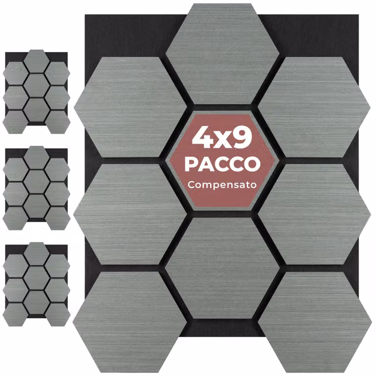 Pannelli acustici Sonic Shield tectake in MDF con effetto legno rovere grigio chiaro
