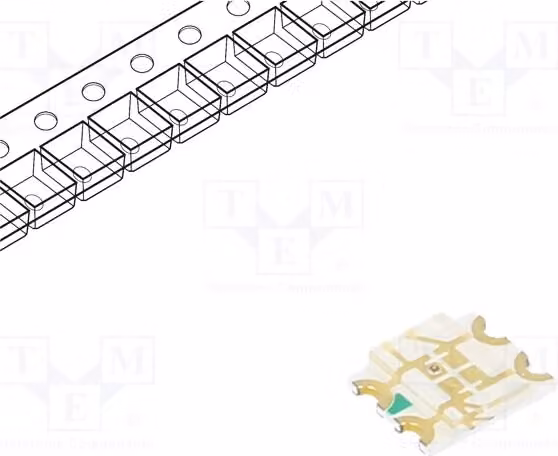 5 LED, dimensioni 3,2x2,7x0,7 mm, angolo di emissione 140°, colore arancione/verde, tecnologia SMD 1206, tensione di funzionamento 1,8÷2,4/3÷3,4V, modello RF-P3S155TS-B54