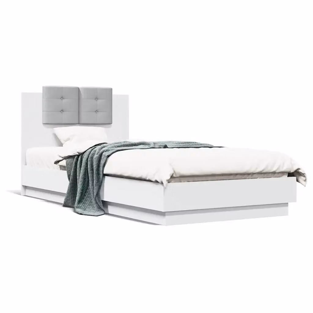 vidaXL Giroletto con Testiera Bianco in Legno Multistrato 90x200 cm – 2