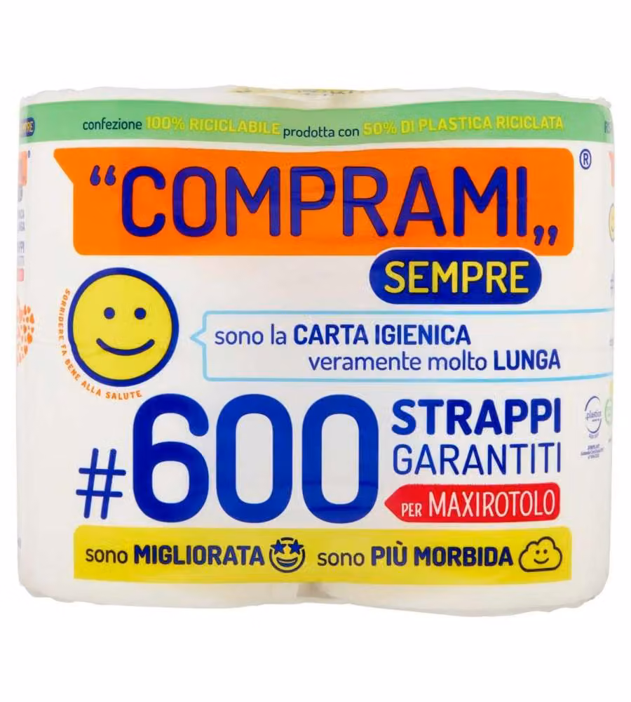 Carta Igienica Sempre 600 Strappi Maxirotoli 4pz