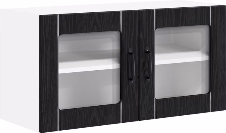 Mobile in vetro da parete LUCCA Rovere Nero 80 x 31 x 40 cm
