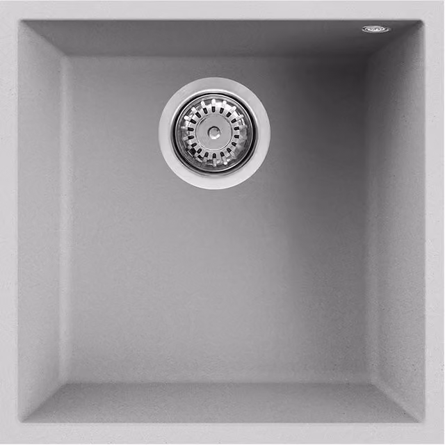 Lavello da incasso Elleci Quadra 102 sottotop Metaltek con 1 vasca, Grigio Aluminium, 44 x 44 cm – 1