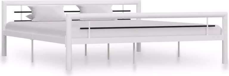 The Living Store Struttura letto in metallo bianco e nero 180×200 cm