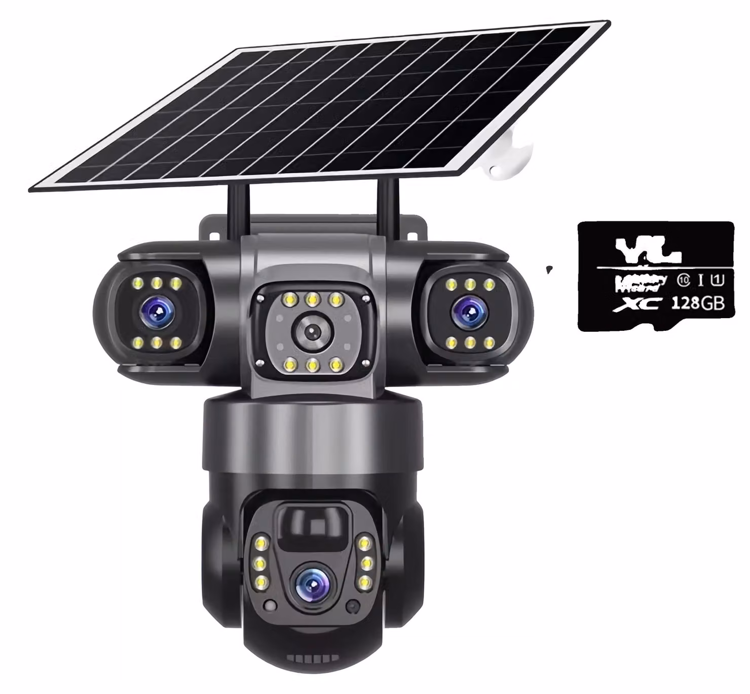 Telecamera Wi-Fi, triplo obiettivo, visione notturna migliorata, telecamera Wi-Fi e 128 G