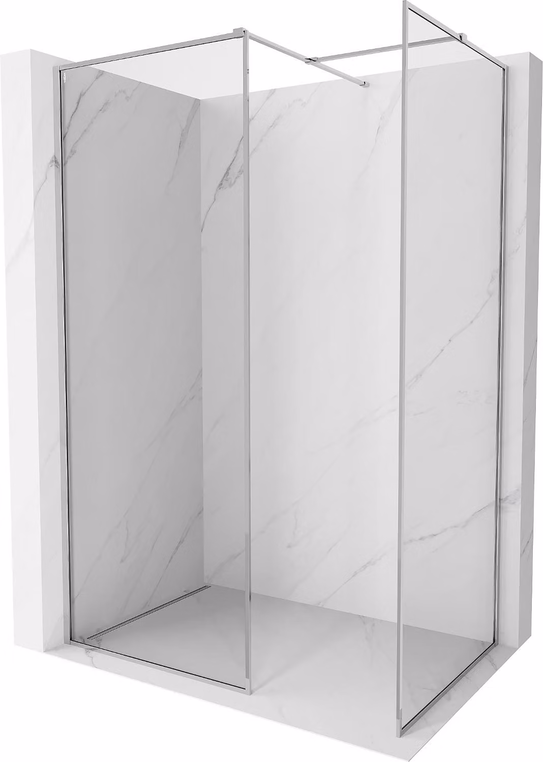 Mexen Kioto-F Parete doccia Walk-in con cornice 150 x 95 cm, trasparente 8 mm, cromo - 800-150-202-04-00-095
