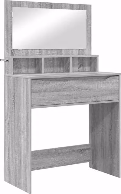 Toeletta da trucco moderna con cassetto in MDF Grigio Sonoma per camera da letto