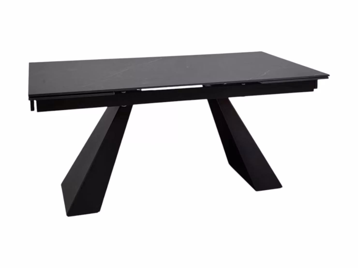 Tavolo moderno allungabile Mobili 2G con piano nero effetto marmo e gambe in metallo L: 160 cm, P: 90 cm, H: 78 cm – 2