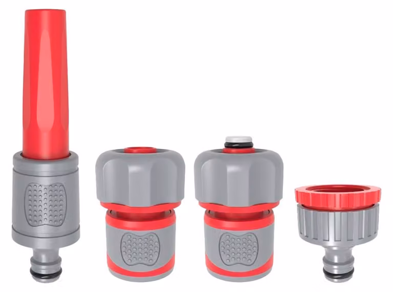 AW Tools - Raccordo per estremità tubo flessibile (confezione da 4) AW2609 (taglia unica) (grigio/rosso)