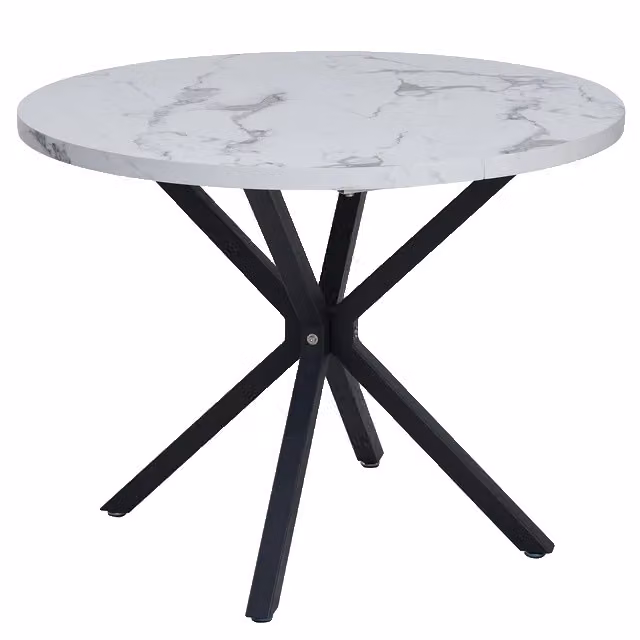 Tavoli da pranzo nordici, effetto marmo, eleganza semplice, bianco e nero