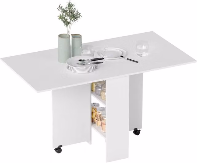 Tavolo da pranzo pieghevole Minimal bianco L: 140 cm, P: 75 cm, H: 74 cm