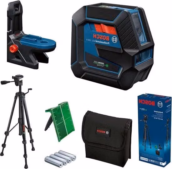 Bosch Laser GCL 2-50 G Verde con supporto RM 10 e treppiede BT 150 per interni con portata visiva fino a 15 m
