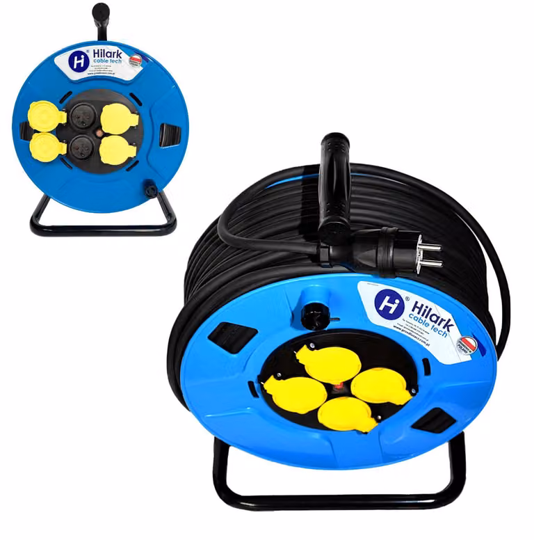 Distributore multiplo per cantieri, 4+1, cavo H07RN-F 3G1,5, bobina da 40 metri