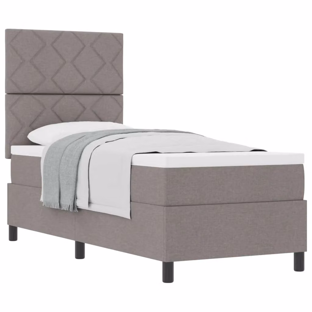 Letto a molle con testiera Talpa vidaXL in tessuto beige o grigio L/P/H: 203 x 80 x 128 cm – 2