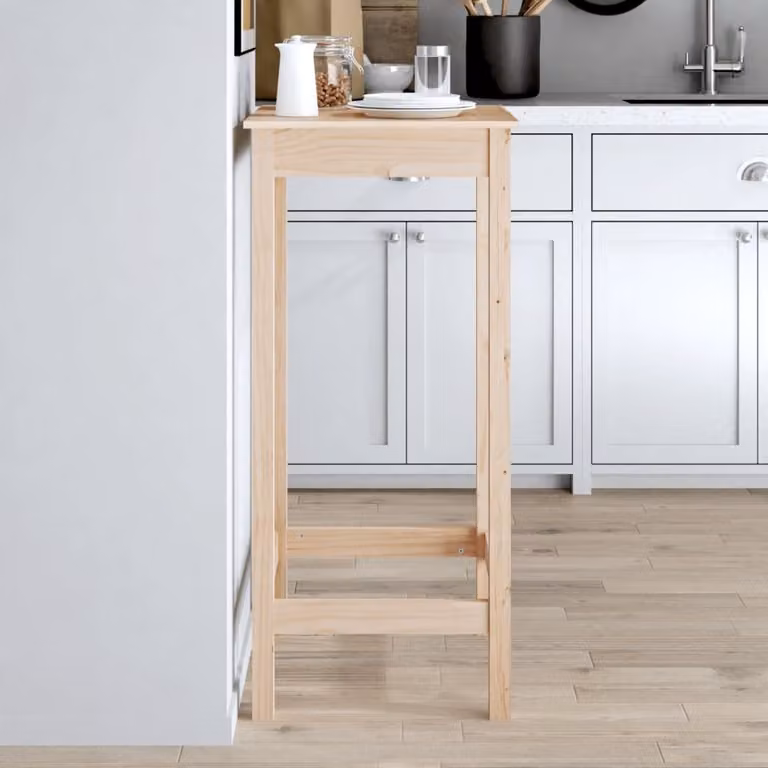 The Living Store Tavolo da bar 50x50x110 cm in legno di pino massiccio