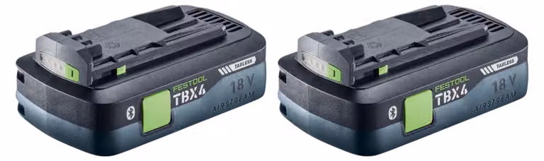 Set batterie Festool 2x BP 18 TBX 4 C-ASI Tabless 18 V 4,0 Ah Li-Ion (2x 578745) Bluetooth con indicatore di carica