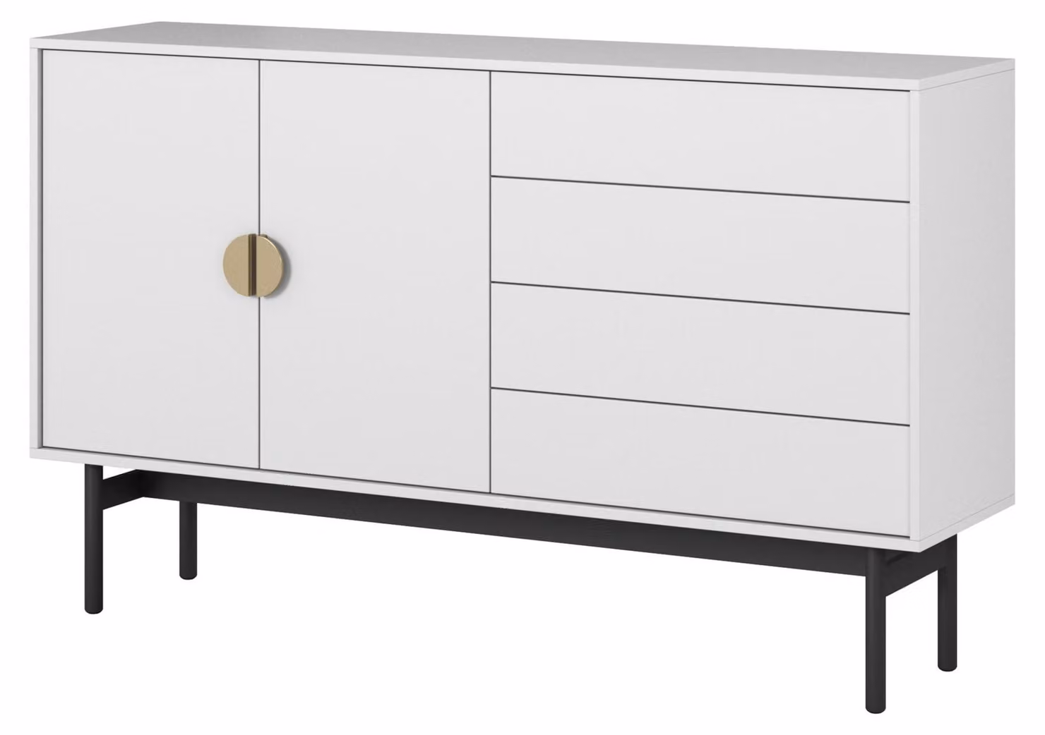 Selsey Stoon II - Credenza a 2 ante, bianca, 154 cm