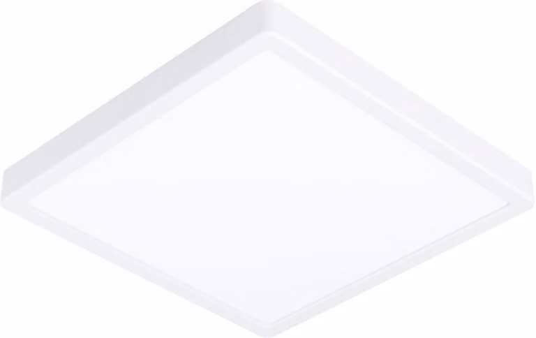 EGLO plafoniera LED Fueva 5, L x P 28,5 cm, 1 fiamma apparecchio a plafone moderno in acciaio e superficie luminosa in plastica, plafoniera in bianco, lampada a plafone LED bianco caldo