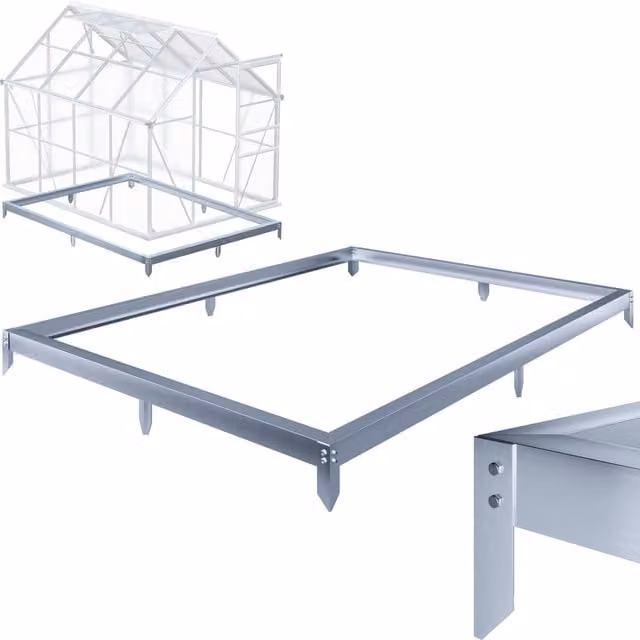 Fondazione per serra Gardebruk in acciaio zincato argento L: 250 cm, P: 190 cm, H: 12 cm