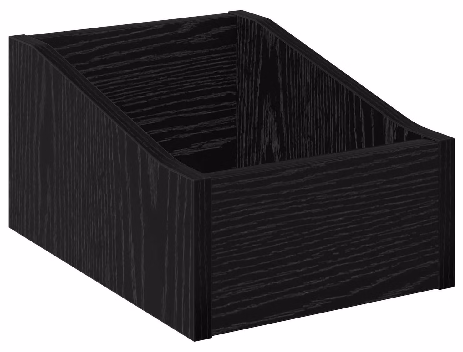 Scatola per dischi in vinile, colore nero, finitura effetto legno di quercia, dimensioni 23 x 33 x 16 cm