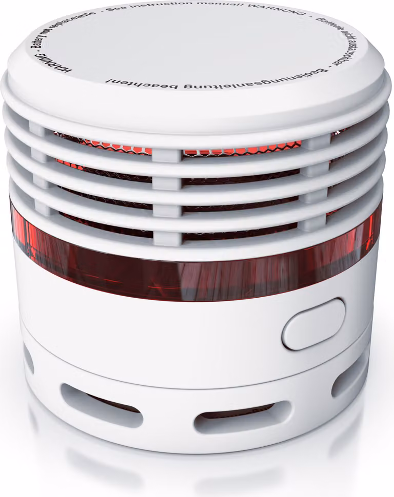 Rivelatore di fumo Brandson Mini - Batteria 10 anni - Batteria agli ioni di litio 1500 mAh - Volume 85 db - Indicatore LED - Pulsante di test
