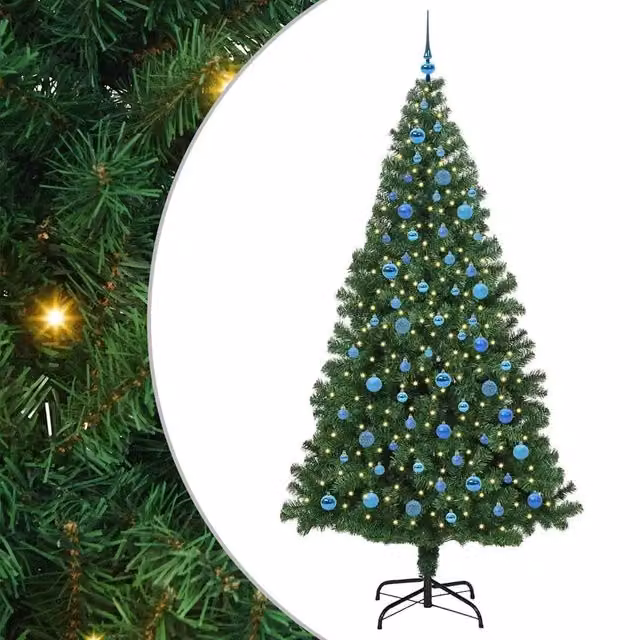 Albero di Natale Artificiale-Albero Natalizio con 300 LED Verde 240 cm 838218