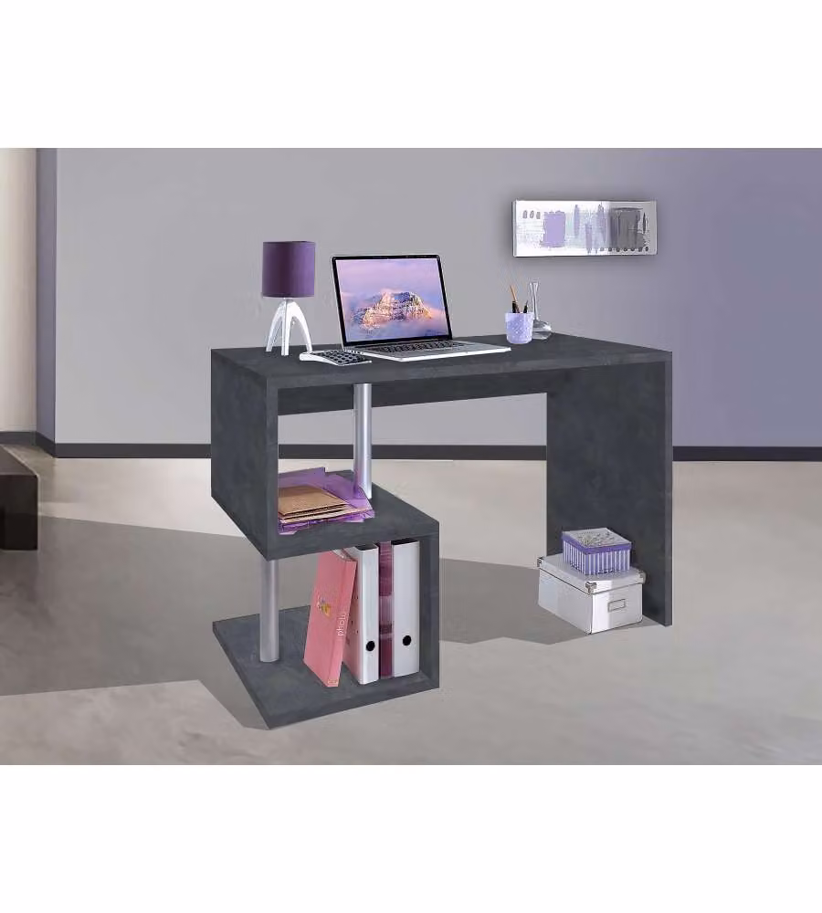 Scrivania Rettangolare Esse 100 Web Forniture Grigio Opaco L: 100 cm, P: 77,5 cm, H: 50 cm – 1