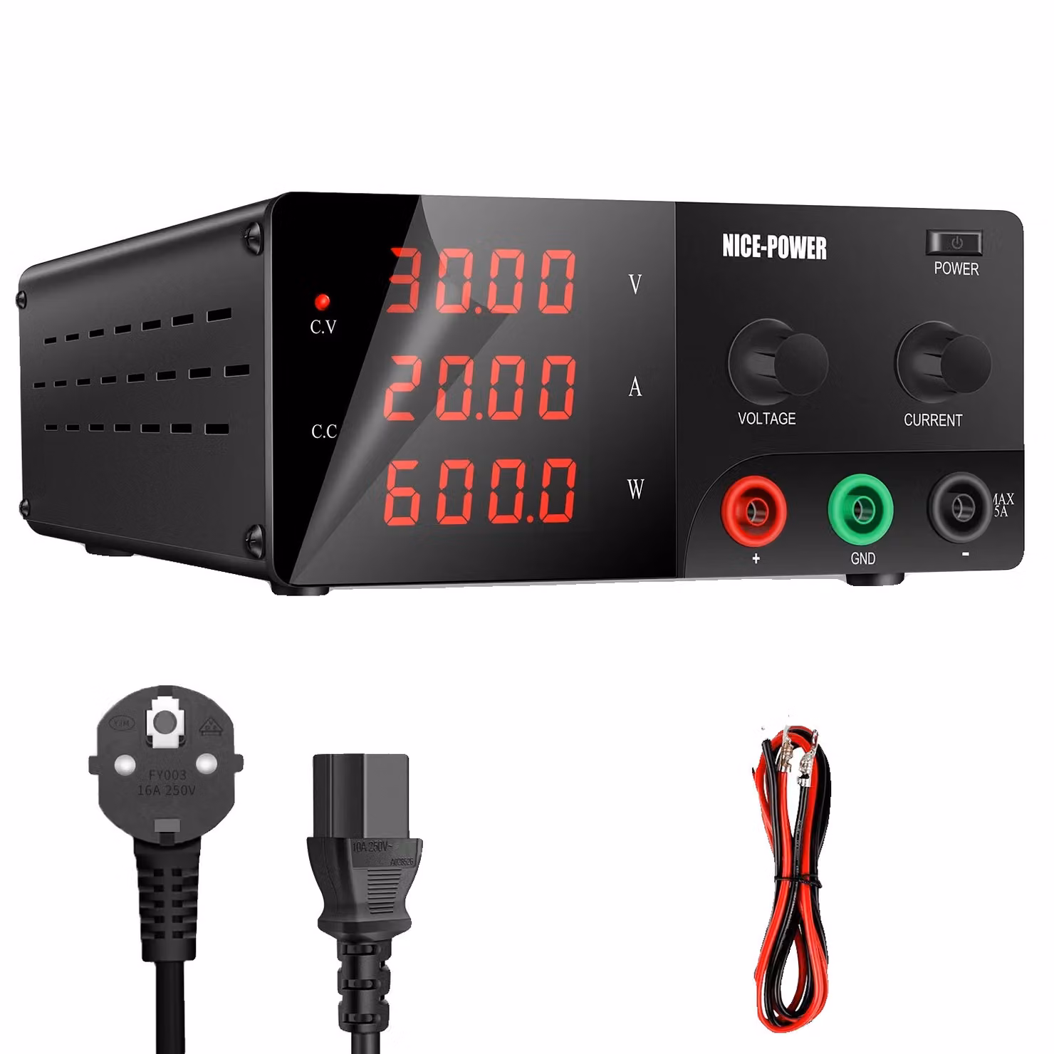 Alimentazione DC regolabile, 30V/25A ad alta potenza, display LCD con funzione di memoria, 30V 20AAC 220V
