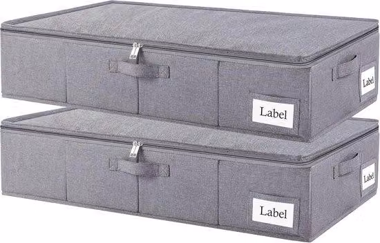 Scivolo pieghevole da mettere sotto il letto, confezione da 2 pezzi, grigio, 60x30x15 cm