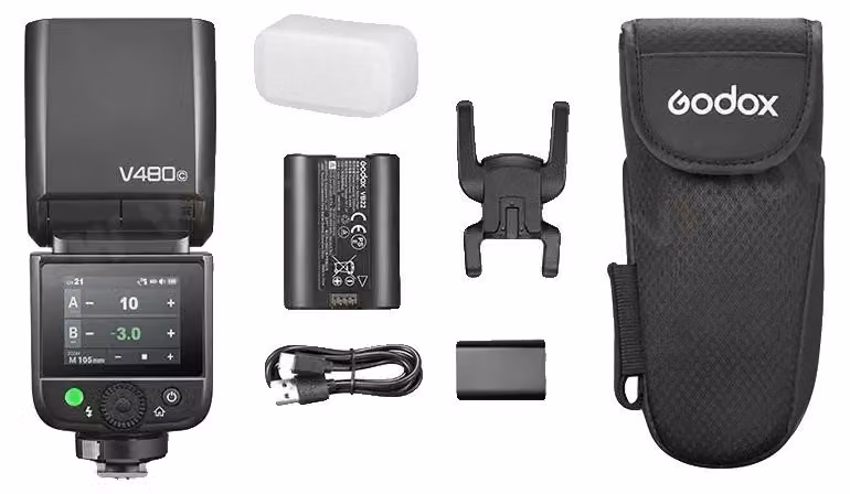 Flash per fotocamera, tecnologia TTL, sincronizzazione ad alta velocità, standard V480, compatibile con Canon; standard V480, compatibile con Canon