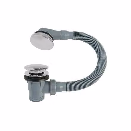 Mereo - Set di scarico: set di scarico e troppopieno per vasca, lunghezza 750 mm, ClickClack, cromato PR6011C