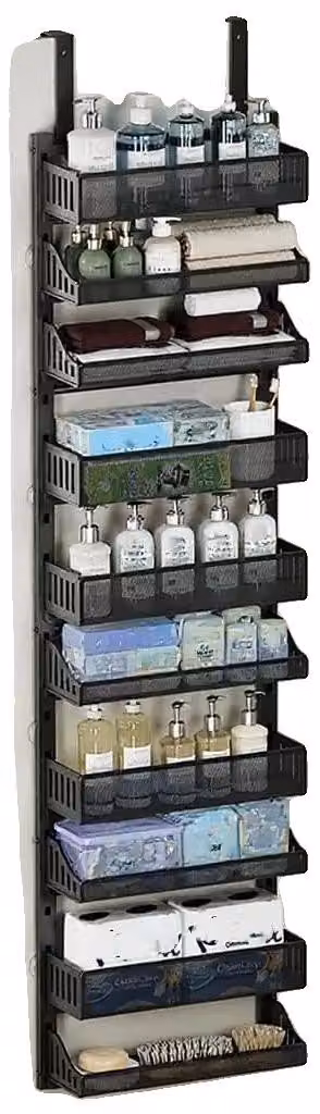 Organizzatore per scaffali, scaffale a 10 livelli, design regolabile, colore nero