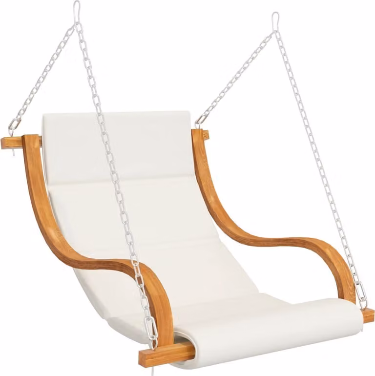 Sedia a Dondolo Senza Telaio con Cuscino Legno Curvato