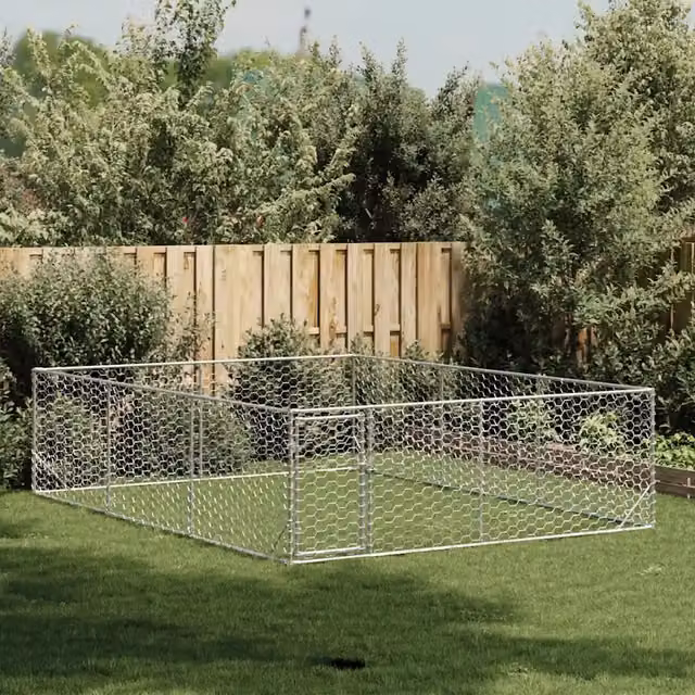 Cuccia per cani da esterno con porta in acciaio zincato color argento CFW4218067 L: 4 m, P: 3 m, H: 1 m