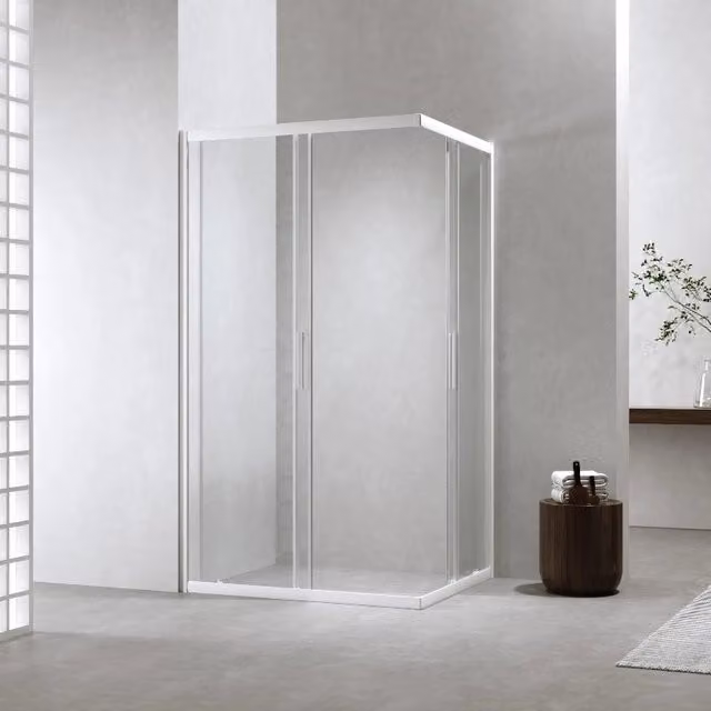 Box Doccia 70x100 Cm h190 Scorrevole Profili Bianco Opaco Vetro 6 mm Trasparente| Neat