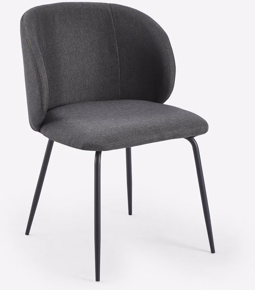 Elegante sedia imbottita in tessuto per cucina e sala da pranzo Kasva - Grigio scuro