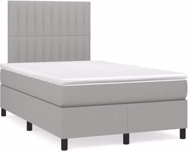 Letto Ibrido vidaXL con Struttura in Legno di Pino e Materasso Grigio e Bianco L/P/H: 120 x 200 x 123 cm