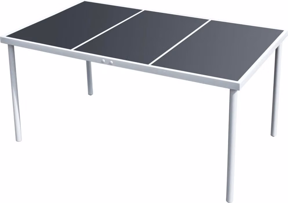 The Living Store Tavolo da pranzo da giardino 150 x 90 x 74 cm Nero