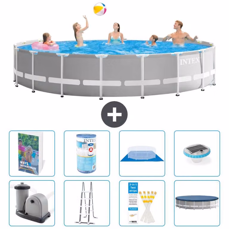 Struttura per piscina a forma di prisma - 549x122 cm - composta da 7 elementi - modello S622
