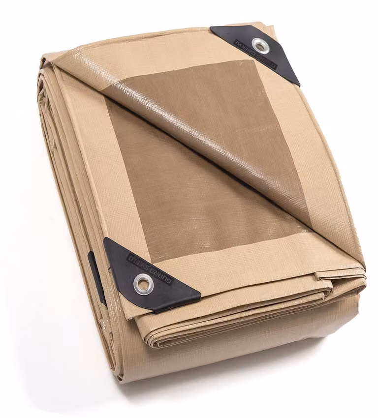 Telo impermeabile, 4 x 4 metri, color beige/khaki