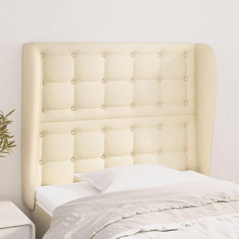 Testiera ad orecchio vidaXL in similpelle beige L: 93 cm, P: 23 cm, H: 118-128 cm