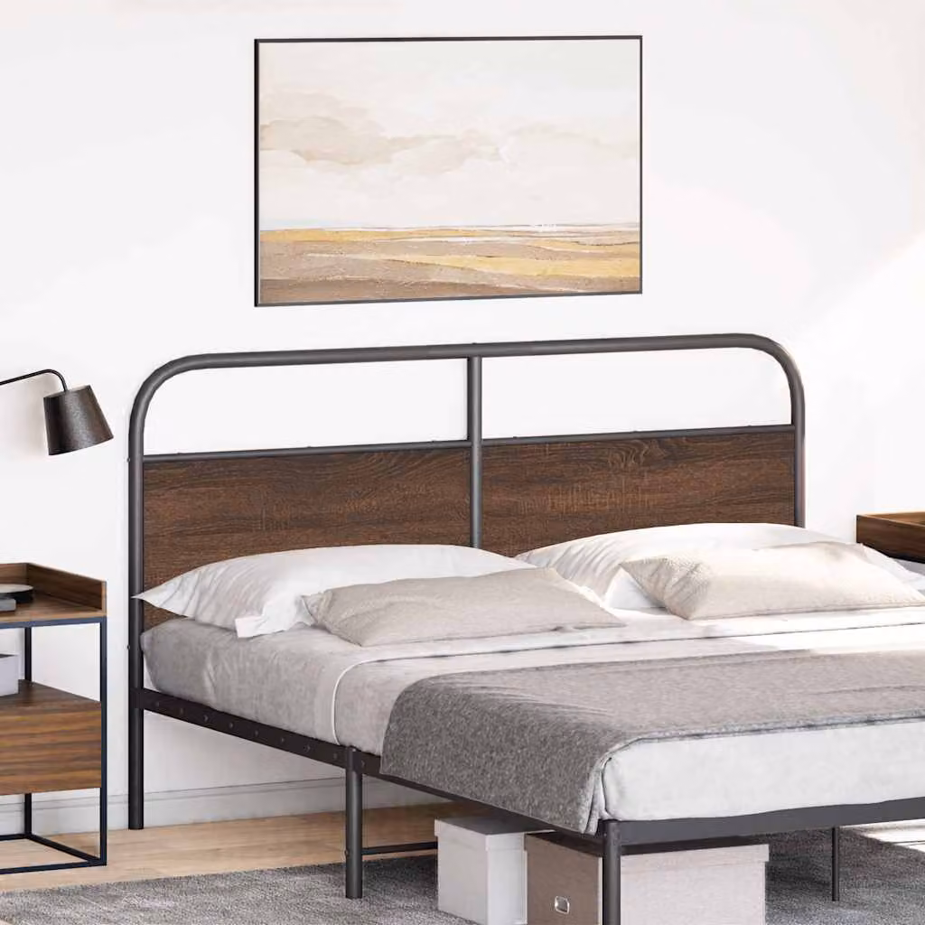vidaXL Testiera di Ricambio Rovere Marrone 160 cm Acciaio