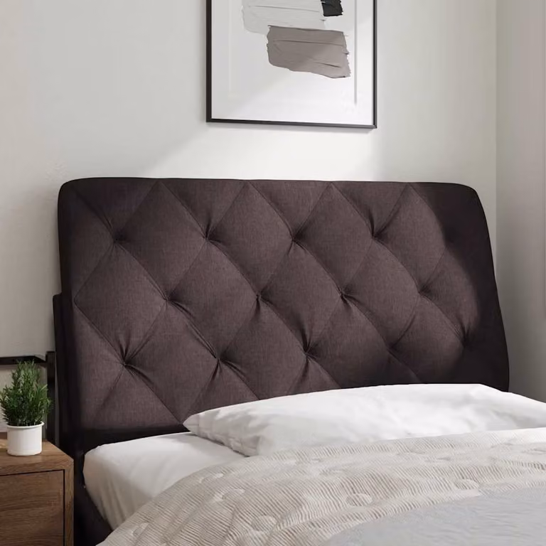 vidaXL Cuscino Testiera Marrone Scuro 100 cm in Tessuto