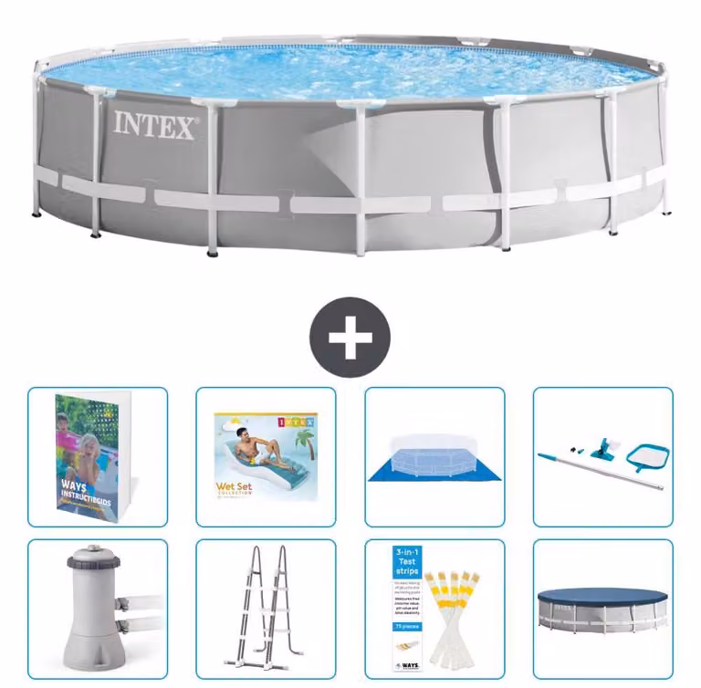 Struttura per piscina a forma di prisma - 427x107 cm - composta da 7 elementi - modello S618