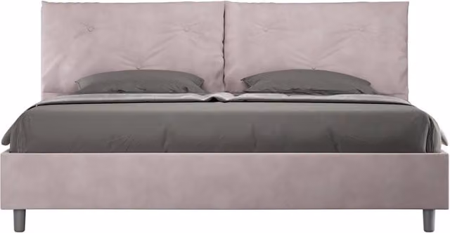 Letto Matrimoniale King Size Appia Large Glicine con Rete Imbottita in Microfibra, L: 222 cm, P: 215 cm, H: 110 cm