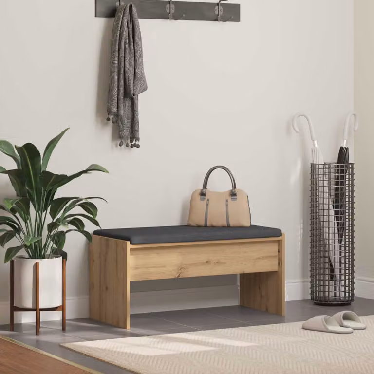 Panca per ingresso con porta scarpe vidaXL in rovere marrone, stile minimalista, L: 83 cm, P: 38 cm, H: 40 cm